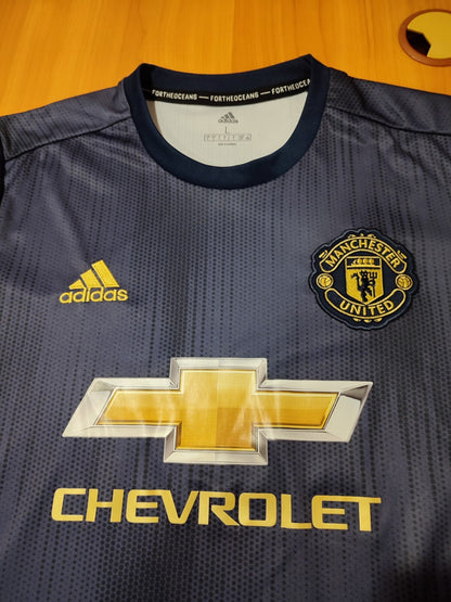 Manchester United 2018 2019 third Size L Adidas soccer shirt jersey 3rd kit tee