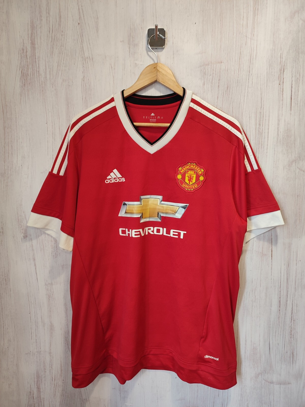 Manchester United 2015 2016 home Size XL Adidas soccer shirt jersey football kit