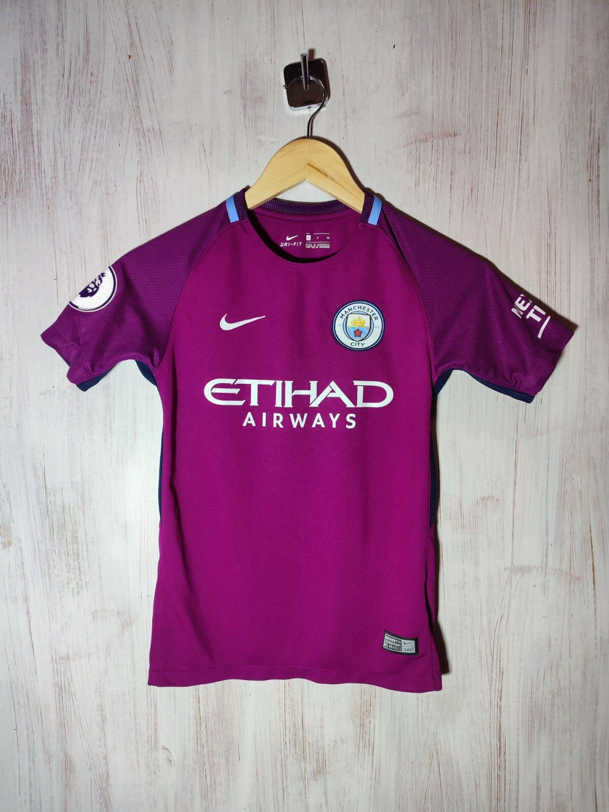 KIDS Manchester City 2017 2018 away Sz S football soccer shirt jersey kit Danilo