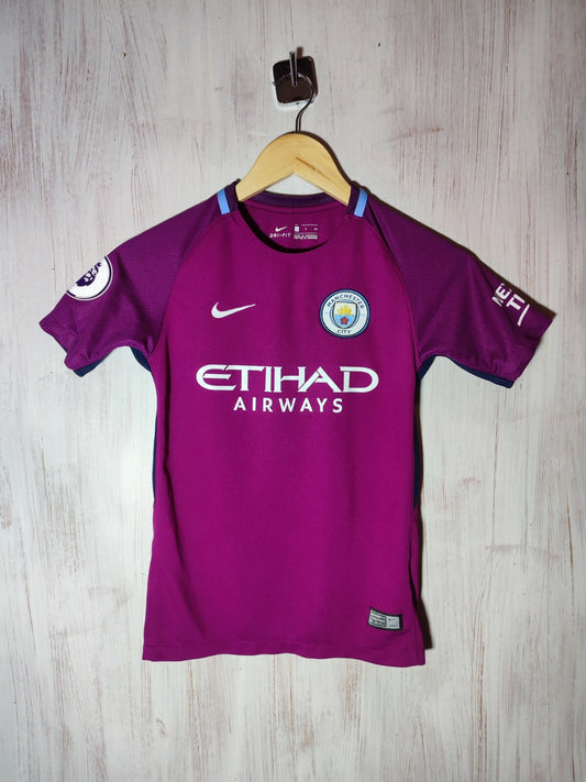 KIDS Manchester City 2017 2018 away Sz S football soccer shirt jersey kit Danilo