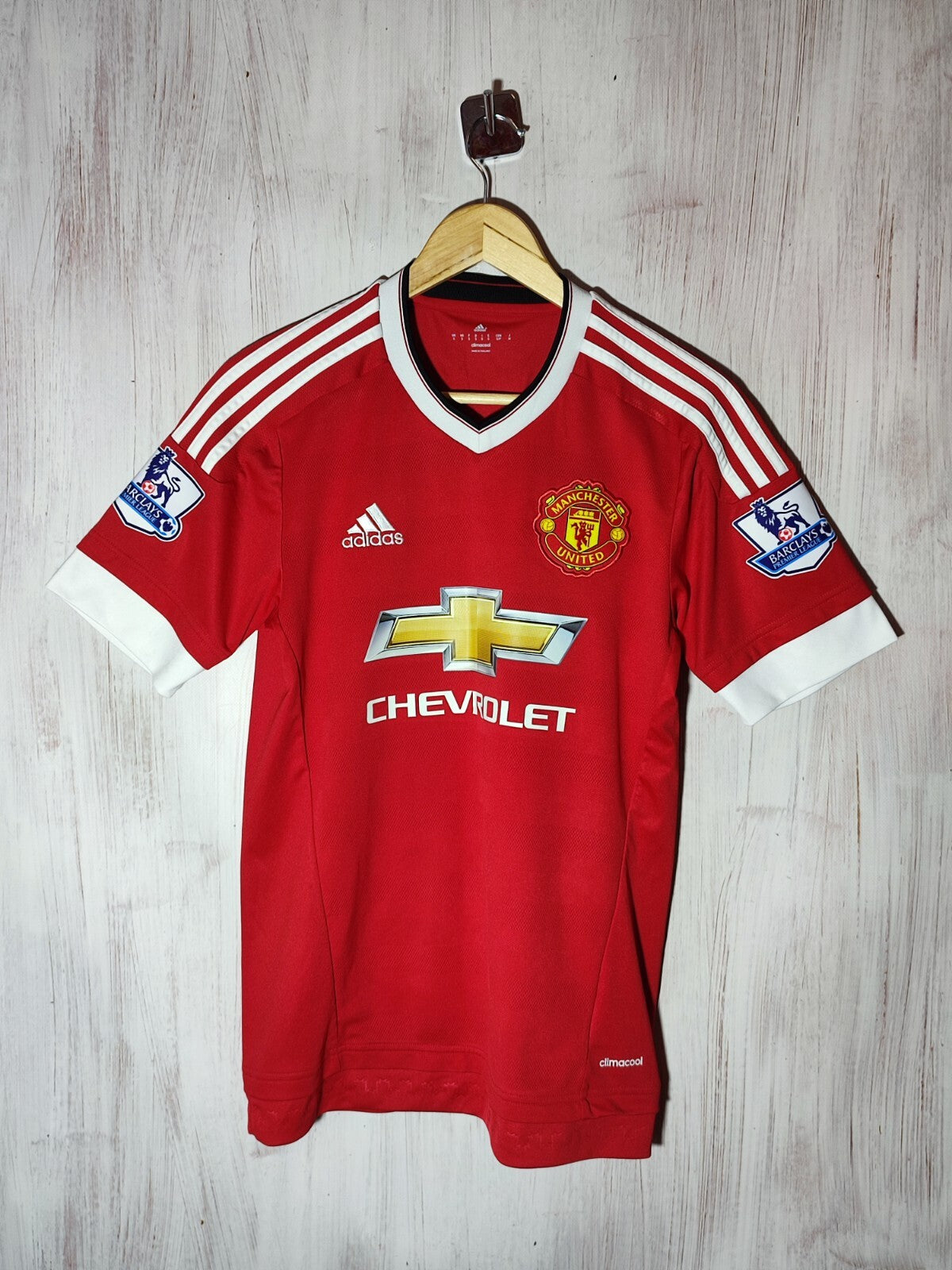 Manchester United 2015 2016 home Sz S Adidas shirt jersey kit tee soccer Memphis