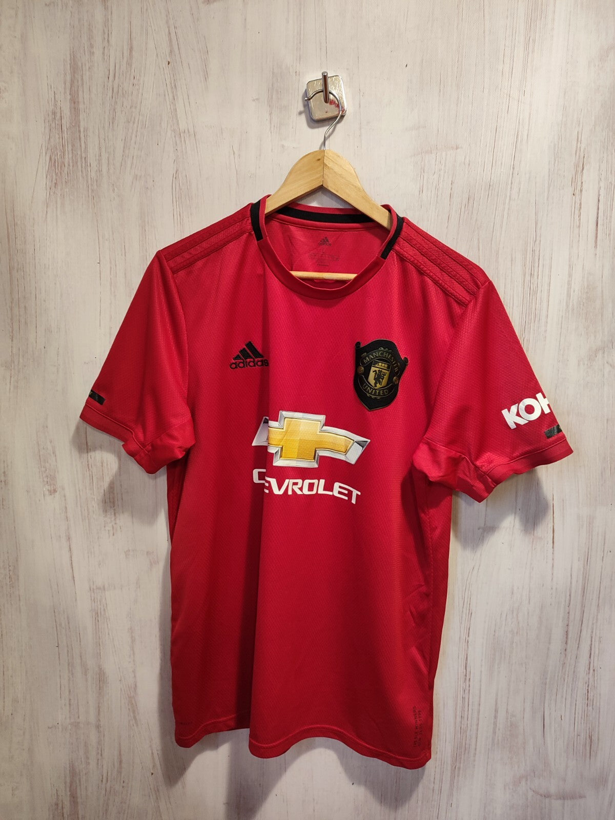 Manchester United 2019 2020 home Size L Adidas soccer shirt jersey football kit