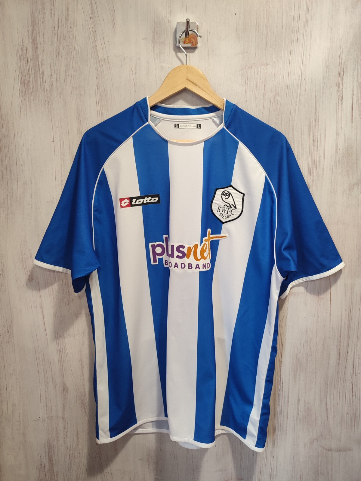 Sheffield Wednesday 2007 2008 home Sz L Lotto shirt jersey soccer football kit