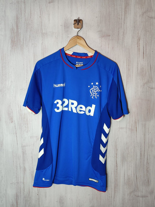 Glasgow Rangers 2018 2019 home Sz S Hummel football shirt jersey soccer kit tee