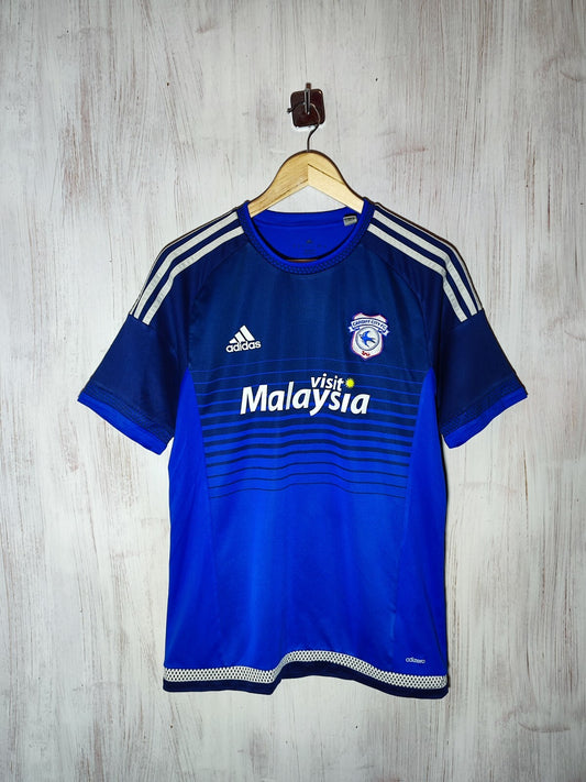 FC Cardiff City 2015 2016 home Sz L football shirt jersey soccer maillot kit tee
