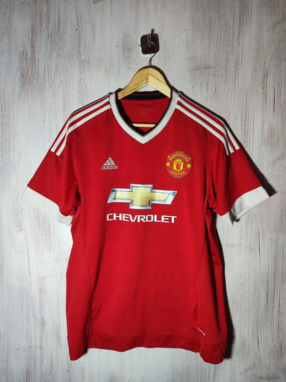 Manchester United 2015 2016 home Size L Adidas soccer shirt jersey football kit