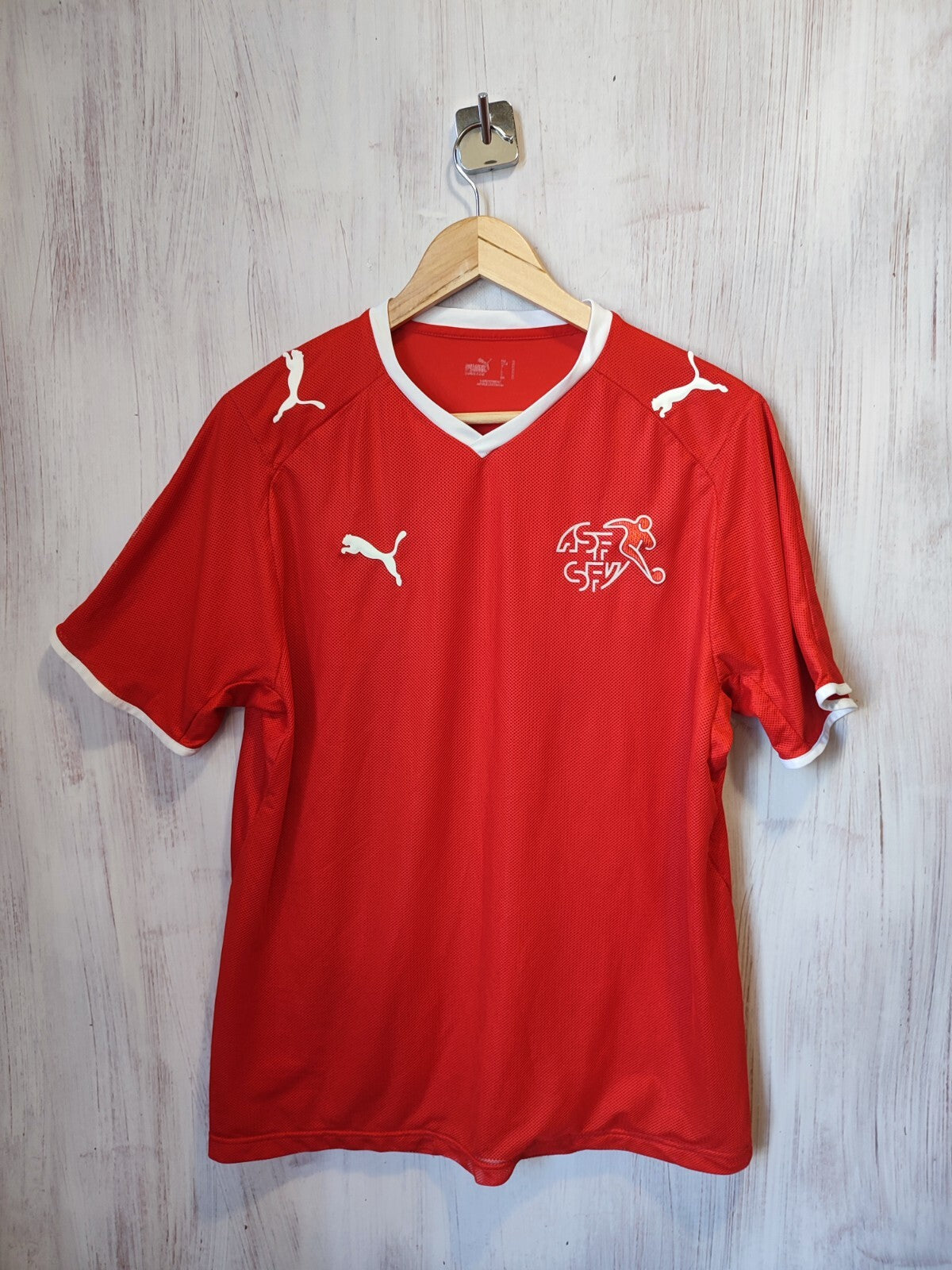 Switzerland 2008 2009 2010 home Sz M Puma soccer shirt jersey football kit Swiss