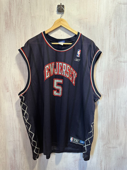 New Jersey Nets #5 Jason Kidd Sz 2XL Reebok Basketball shirt jersey kit tee XXL