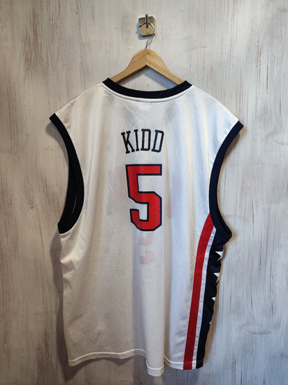USA NATIONAL TEAM BASKETBALL JERSEY #5 KIDD REEBOK VINTAGE SZ 2XL ADULT XXL KIT