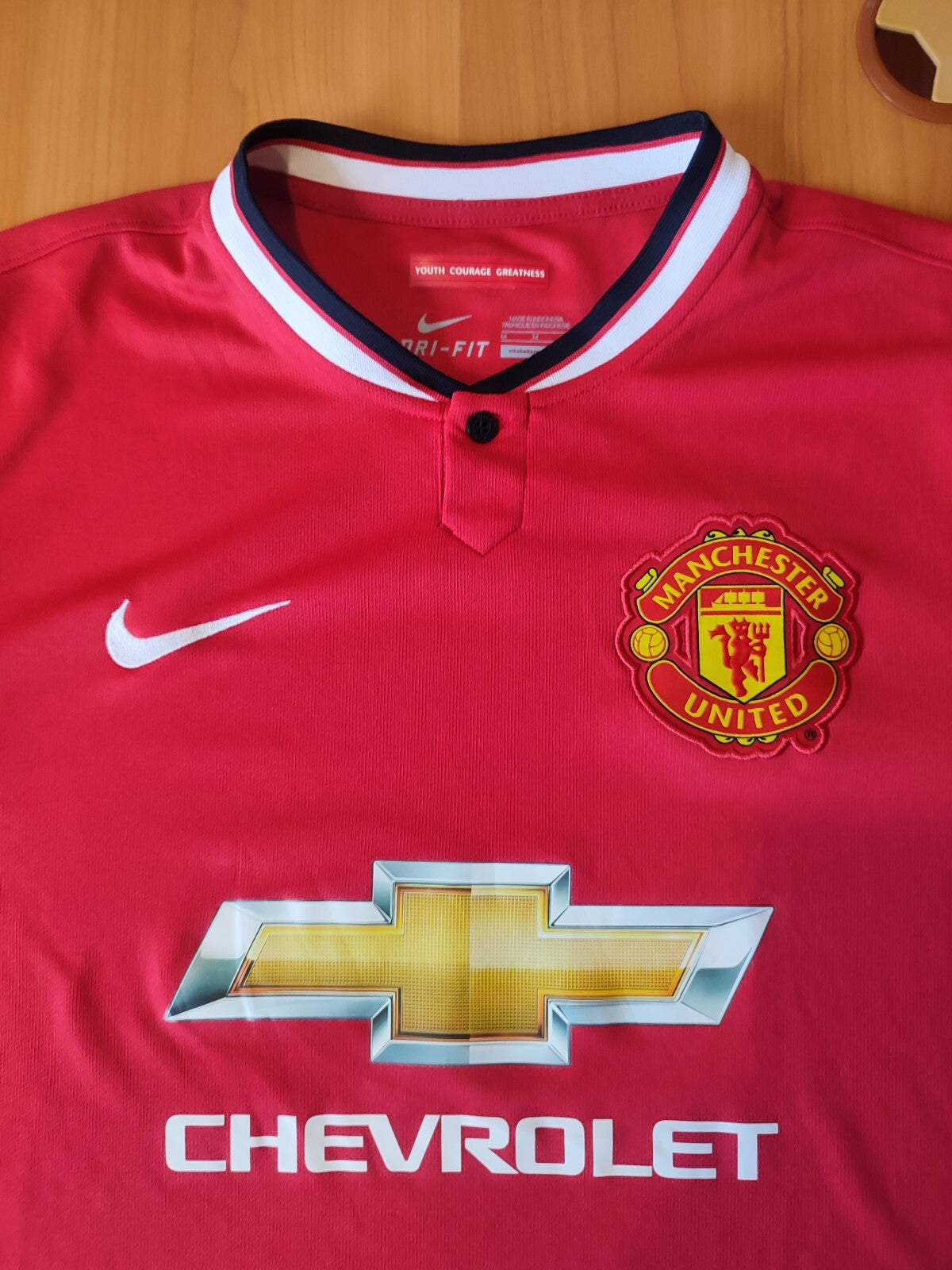 Manchester United 2014 2015 home Sz M Nike soccer shirt jersey football kit tee