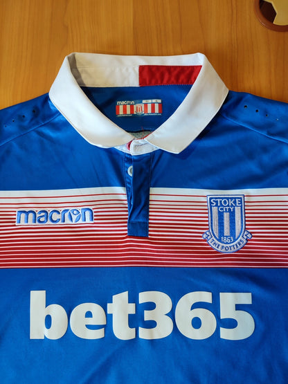 Stoke City 2017 2018 away Size XL Macron shirt jersey soccer football kit trikot