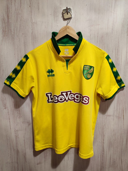 FC Norwich City 2017 2018 home Size S Errea shirt soccer football jersey kit tee