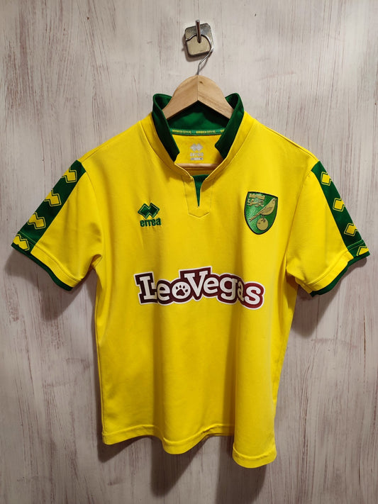 FC Norwich City 2017 2018 home Size S Errea shirt soccer football jersey kit tee