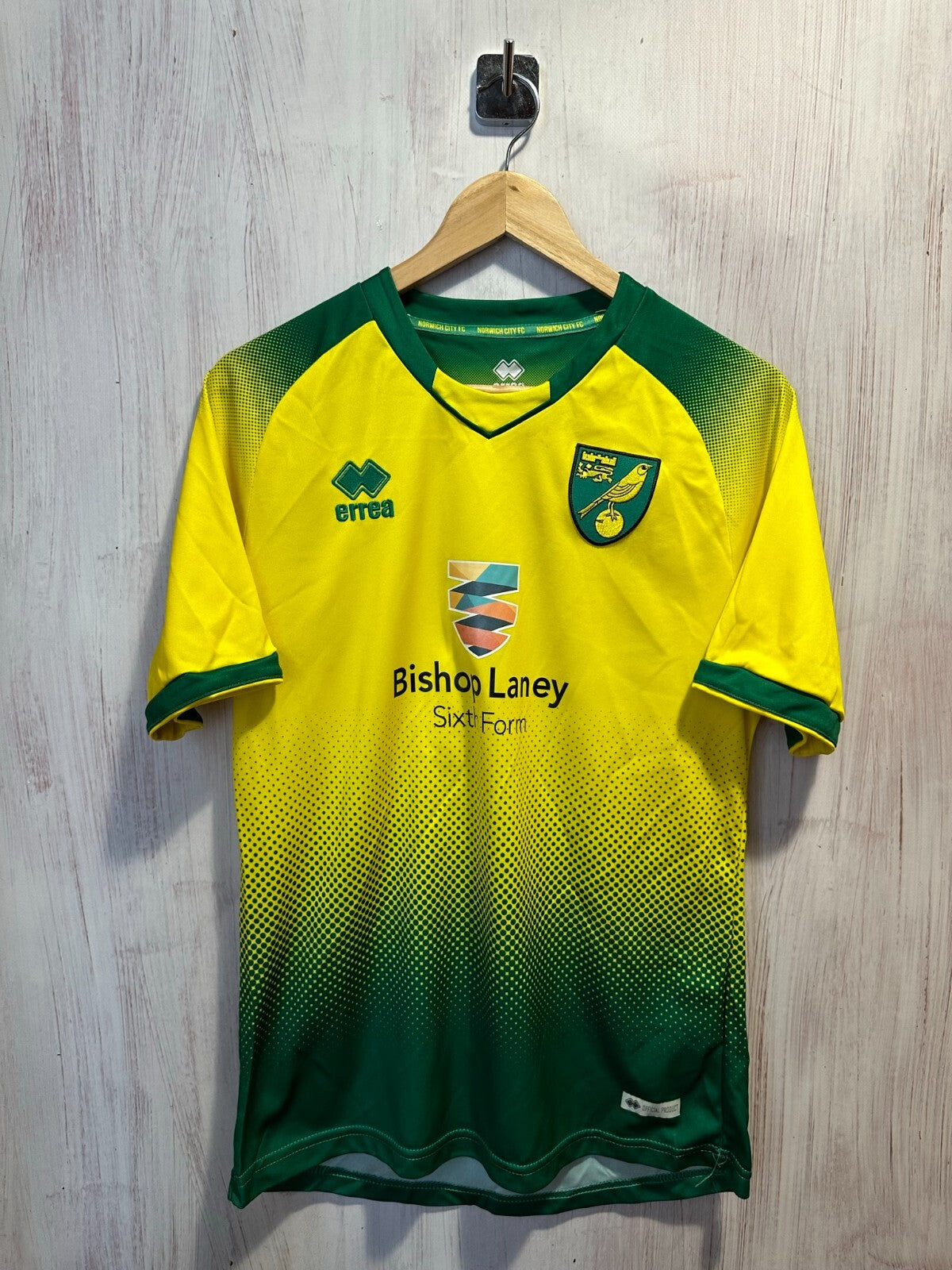 FC Norwich City 2020 2021 home Size L Errea shirt soccer football jersey kit