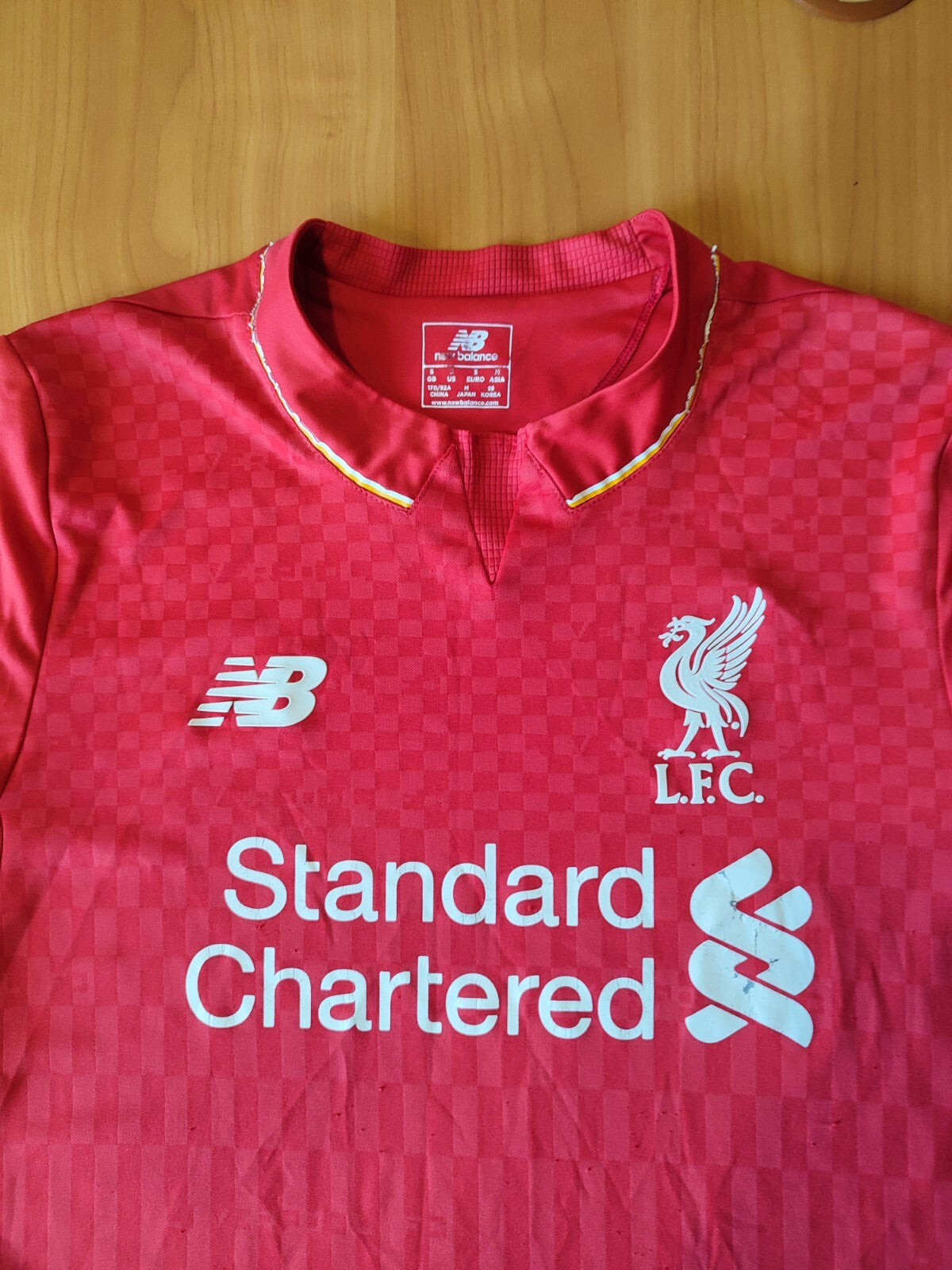 FC Liverpool 2015 2016 home Size S New Balance shirt soccer jersey football kit