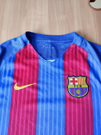 FC Barcelona 2016 2017 home Sz S Nike shirt jersey soccer football kit tee Messi