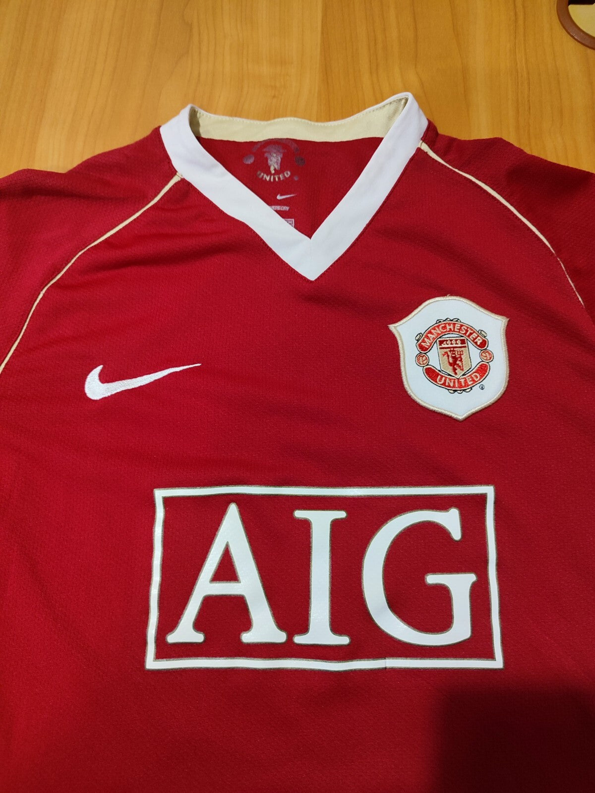 Kids M Manchester United 2006 2007 home shirt jersey football kit VINTAGE Giggs