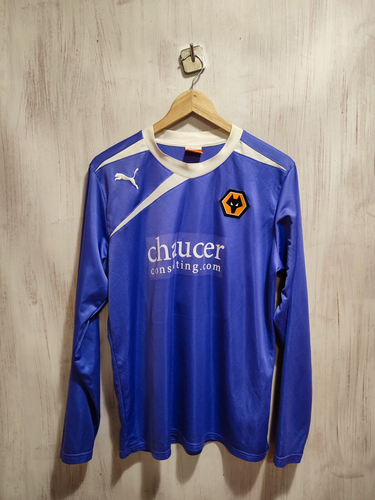 Wolverhampton Wanderers 2013 2014 away Sz L Wolves shirt jersey football kit L/S