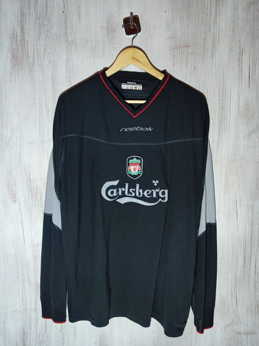 FC Liverpool 2002 2003 2004 away Sz 2XL football L/S shirt jersey Reebok kit XXL