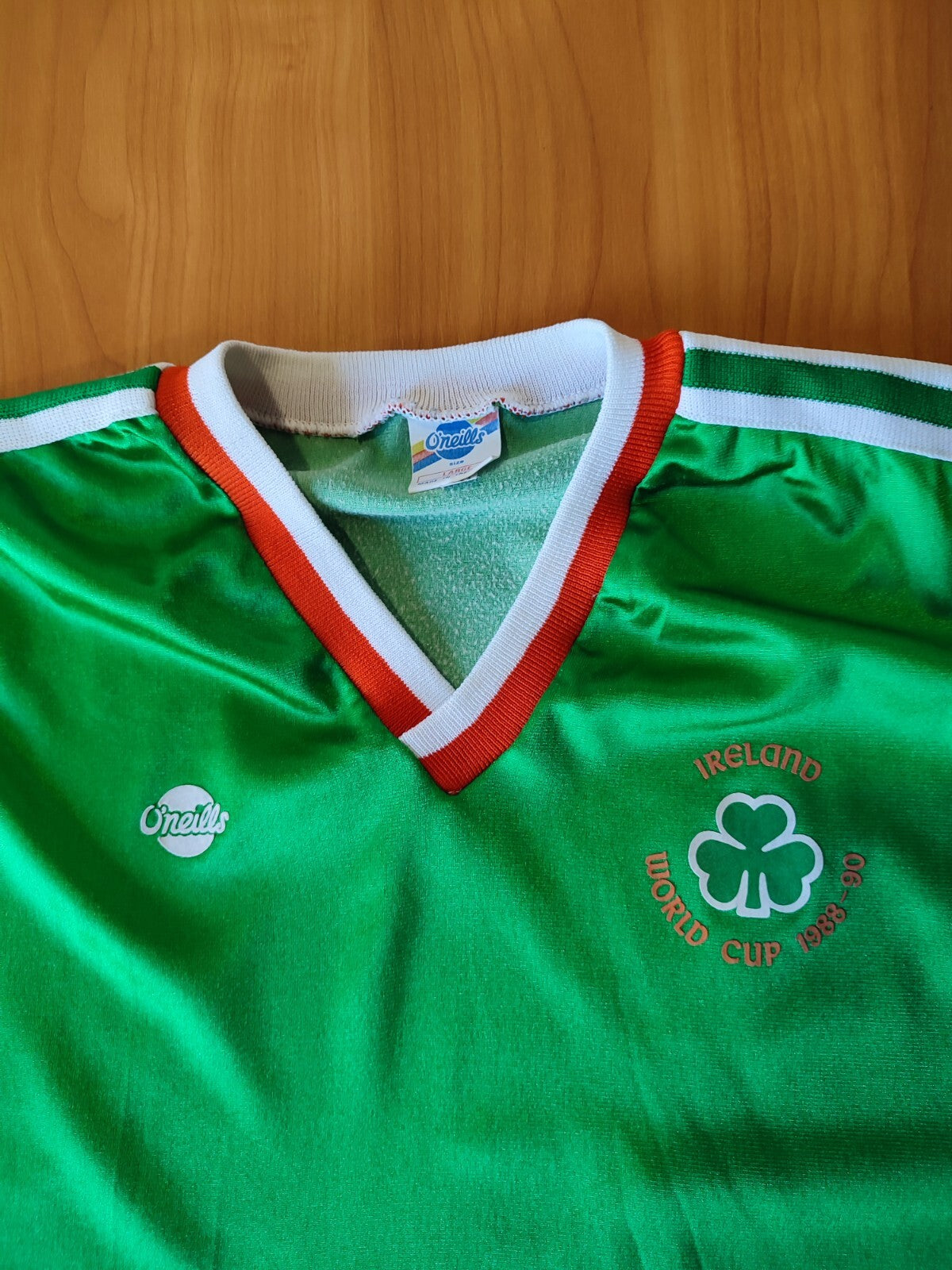 Republic of Ireland 1988 1989 1990 home Sz L O'neills shirt jersey football kit