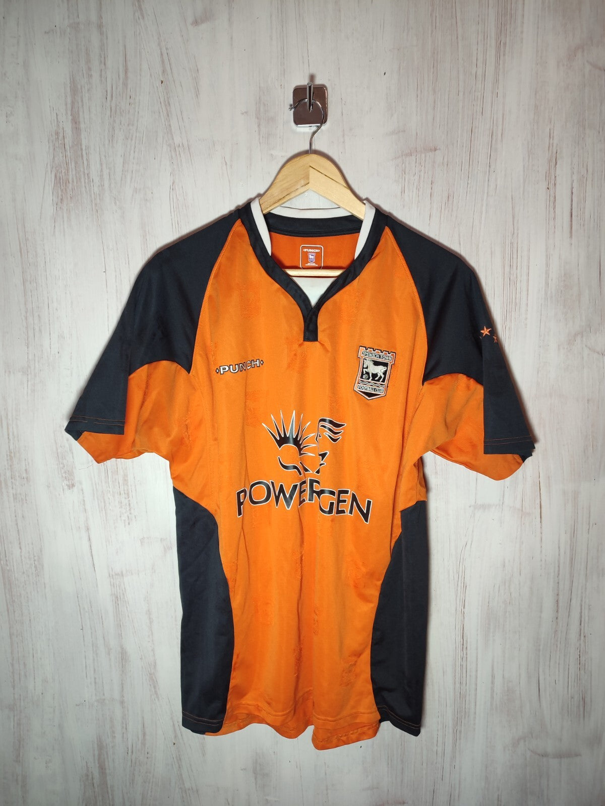 Ipswich Town 2005 2006 away Sz L Punch shirt jersey football kit soccer trikot