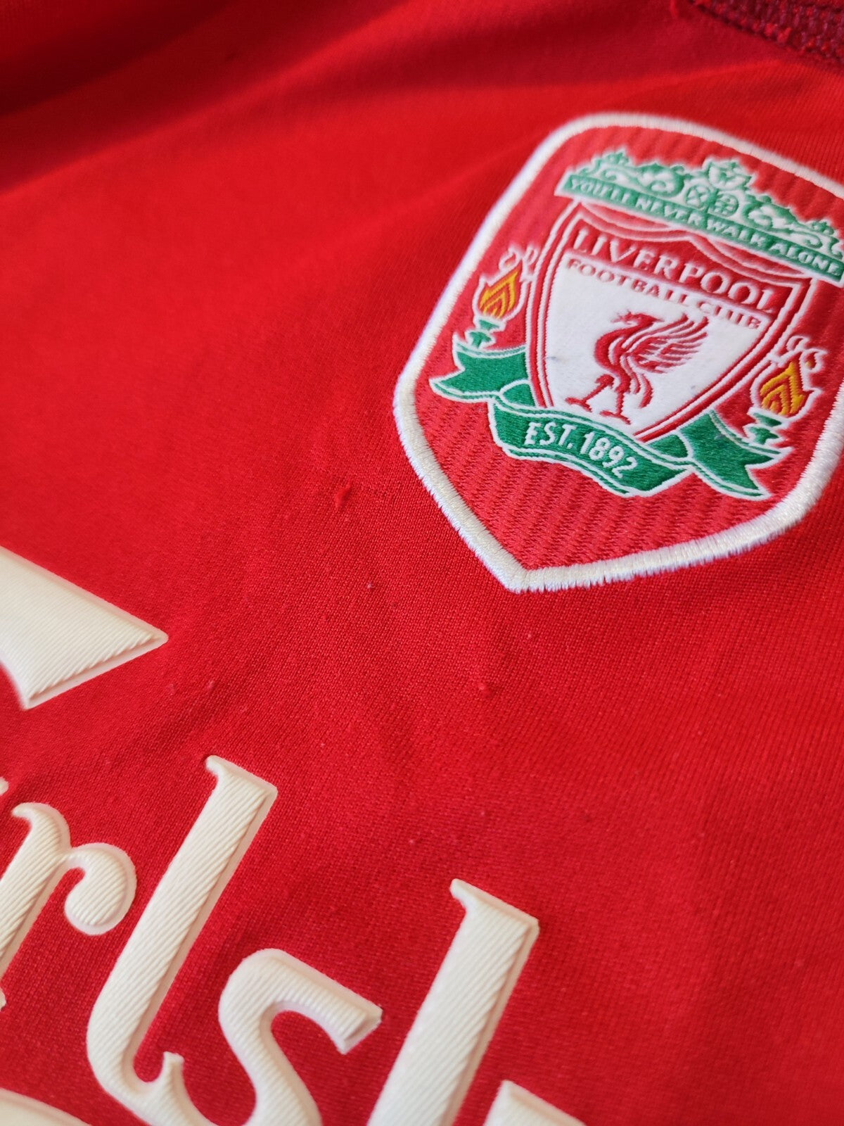 Kids Sz M FC Liverpool 2002 2003 2004 home shirt soccer football jersey kit Owen