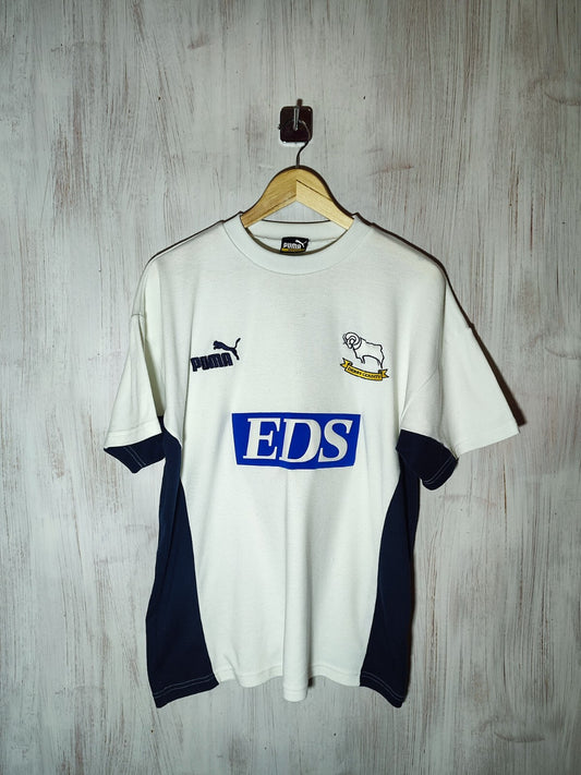 Derby County 1990's training Sz M Puma shirt jersey tee football soccer kit 90's
