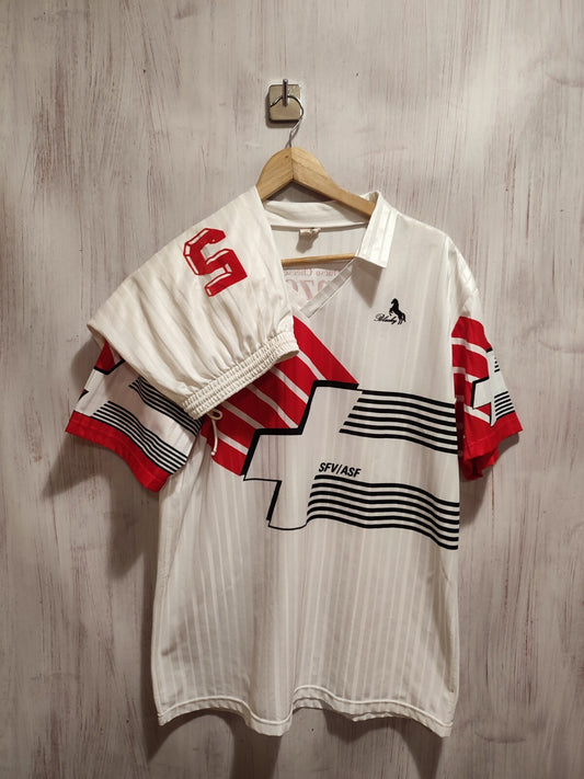 Switzerland 1990 1991 away Size L Blacky soccer shirt jersey football kit Swiss