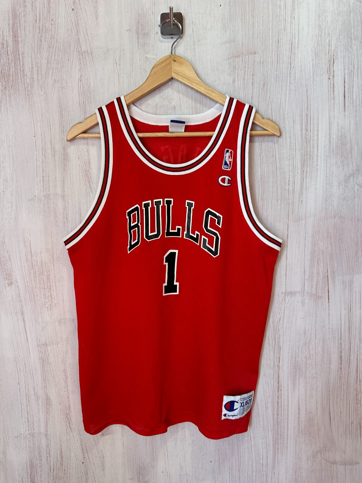 kids Chicago Bulls #1 Size XL 18-20 Champion basketball jersey shirt kit youth
