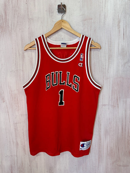kids Chicago Bulls #1 Size XL 18-20 Champion basketball jersey shirt kit youth