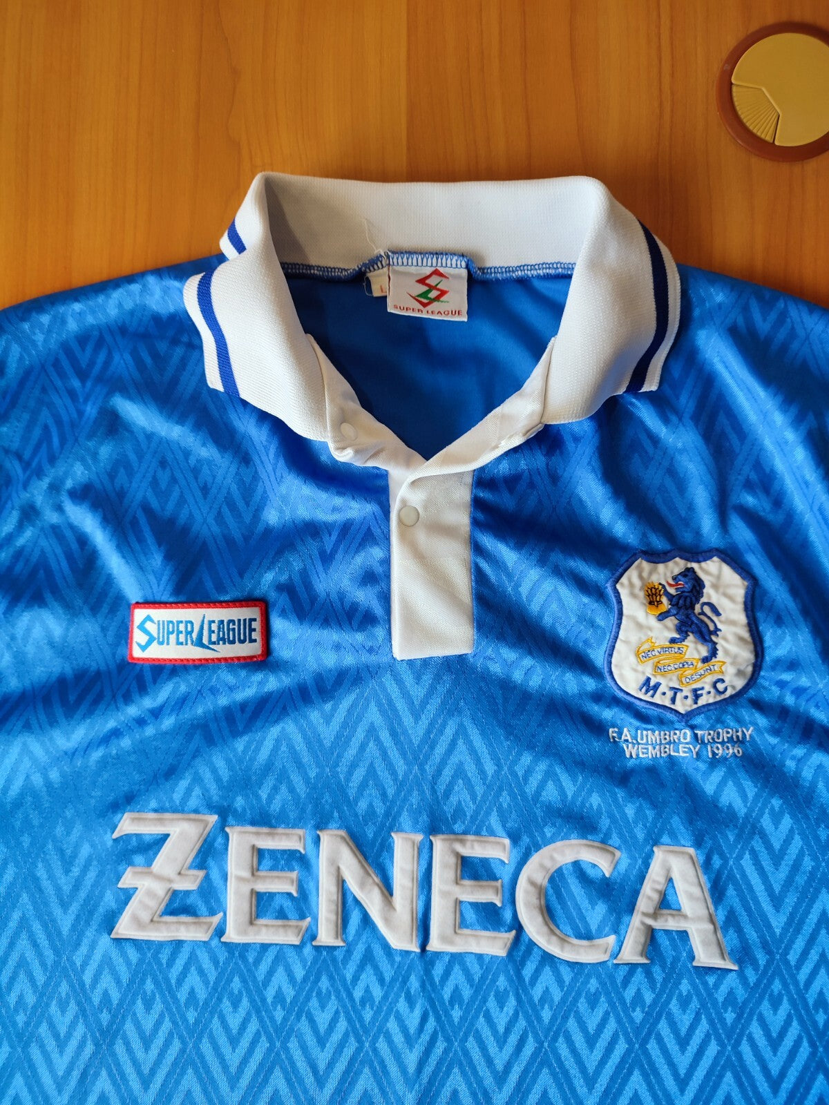 Macclesfield FC 1994/97 home 1996 Wembley Sz L jersey shirt soccer football kit