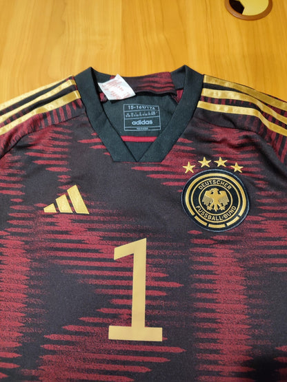 kids Deutschland 2022 2023 away Sz XL 15-16Y Germany shirt jersey soccer kit tee