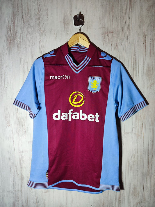 Aston Villa 2013 2014 home Sz M Macron shirt jersey soccer football maillot kit