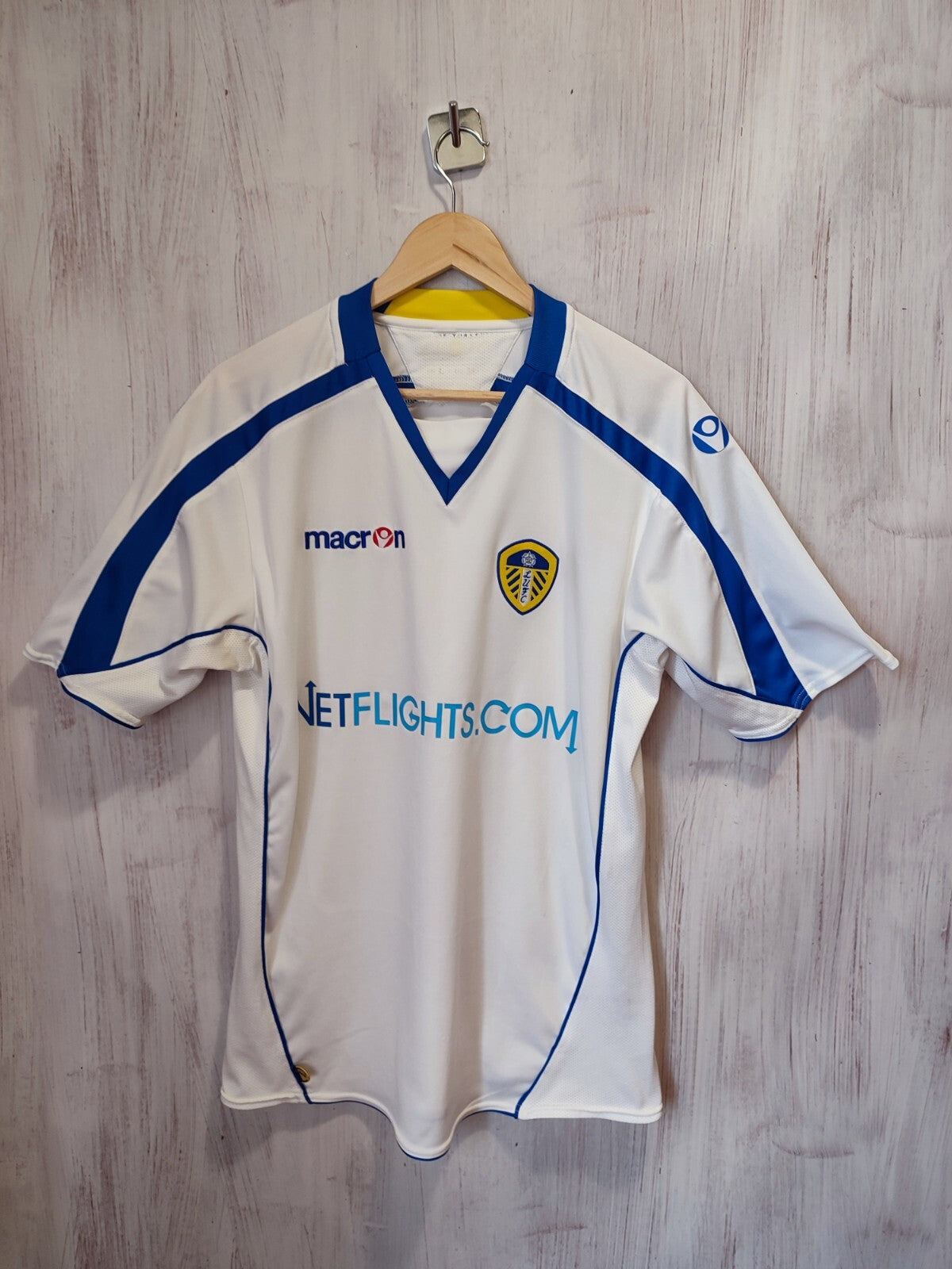 Leeds United 2008 2009 home Sz L Macron jersey shirt soccer football vintage kit