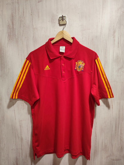 Spain 2008 2009 polo Size L Adidas shirt jersey football soccer kit tee vintage