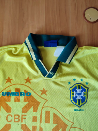 Brasil 1994 1995 1996 1997 home Sz L soccer shirt football kit Brazil jersey tee