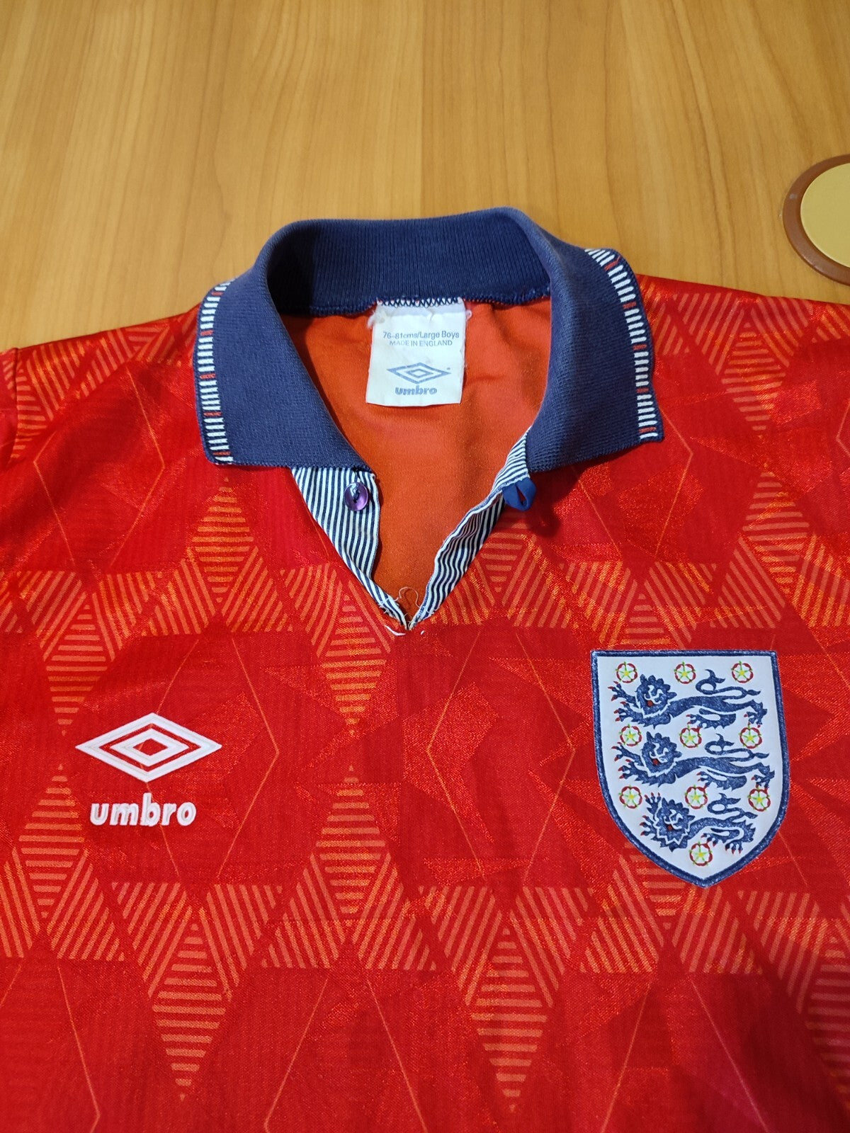 KIDS England 1990 1991 1992 1993 away Sz L Umbro shirt jersey kit vintage Youth