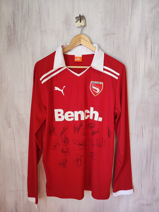 SIGNED Morecambe FC 2011 2012 home Size L Puma shirt jersey soccer football kit